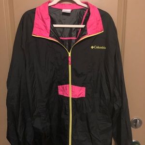 Black & Pink Columbia Windbreaker